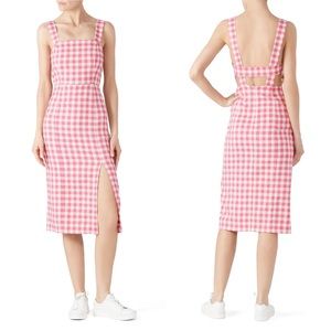 NWT Finders Keepers Pink Gingham Midi Dress